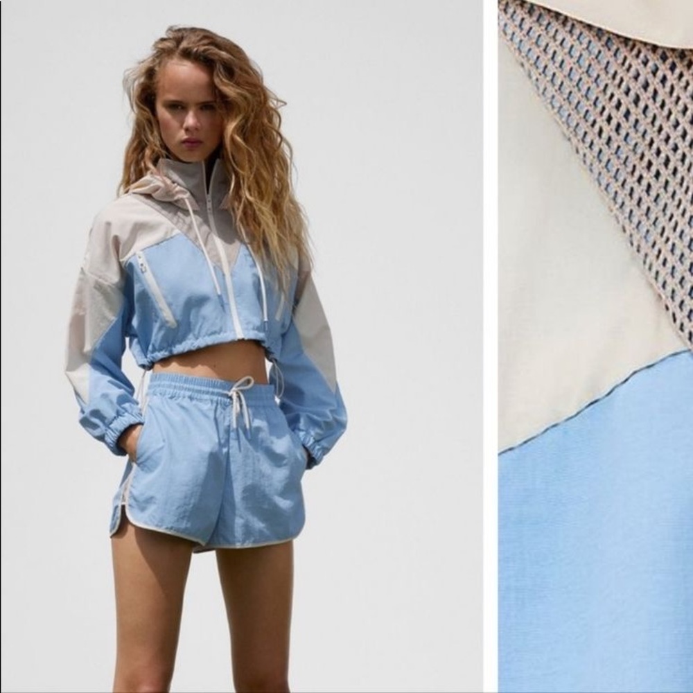 Blue/White/Gray Cropped Jacket - image 4